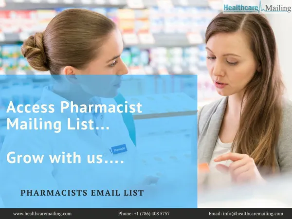 Pharmacists Email List | Pharmacists Email Addresses | Pharmacies List