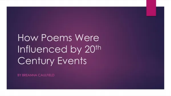 Poems Influenced by the 20th Century