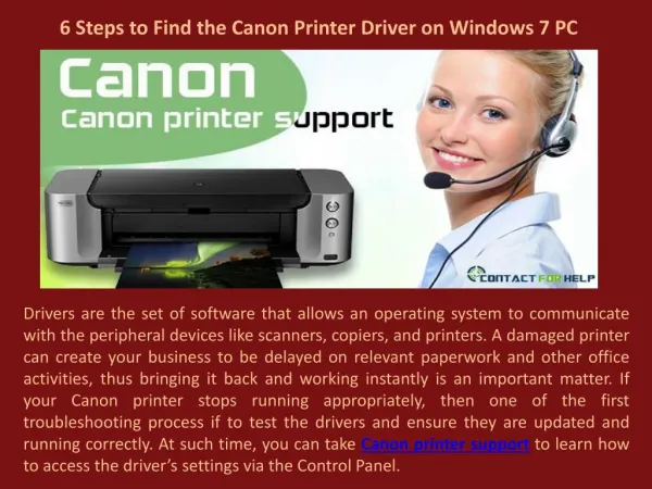 Find the Canon Printer Driver