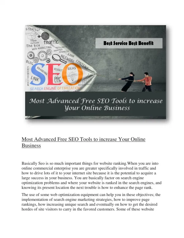 Most Advanced Free SEO Tools to increase Your Online Business