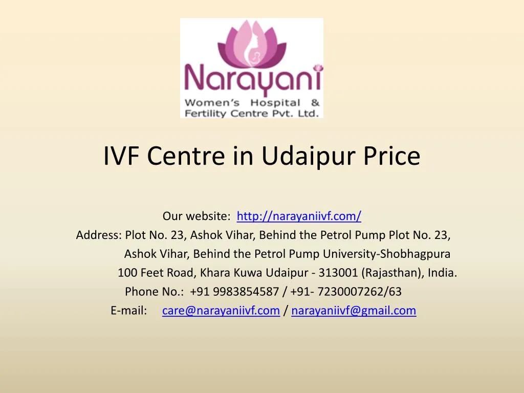 ivf centre in udaipur price