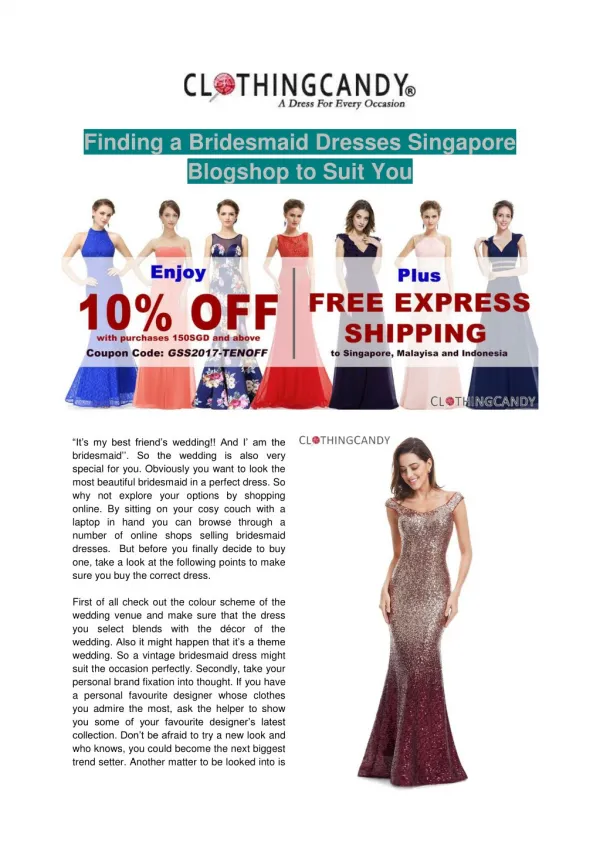 Bridesmaid Dresses Singapore Blogshop