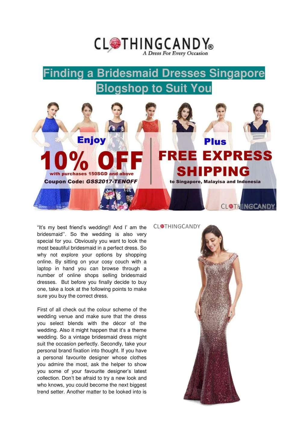 finding a bridesmaid dresses singapore blogshop