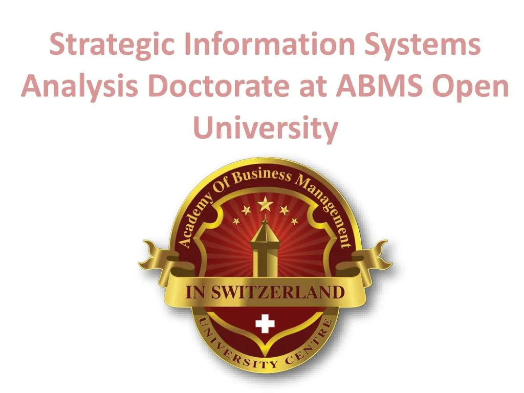 strategic information systems analysis doctorate at abms open university