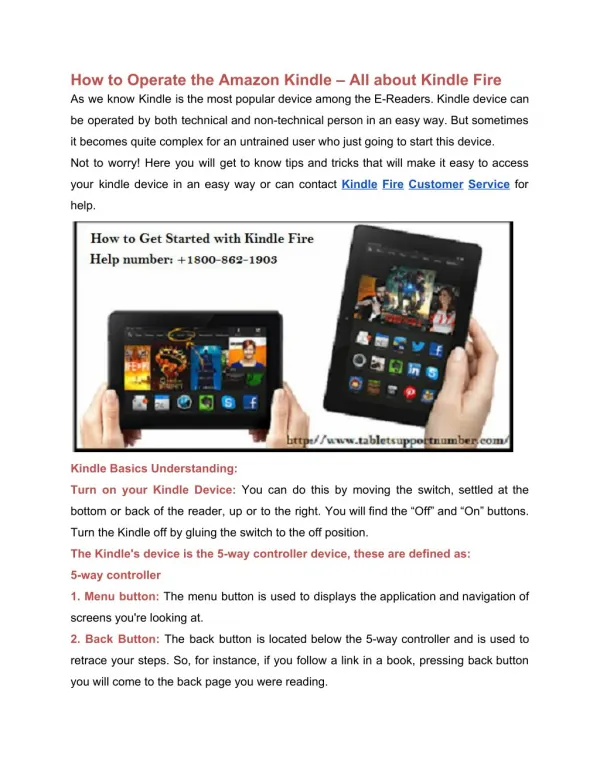 How to Operate the Amazon Kindle – All about Kindle Fire