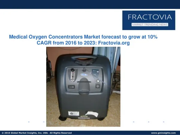 Medical Oxygen Concentrators Market to grow at over 10% CAGR from 2016 to 2023