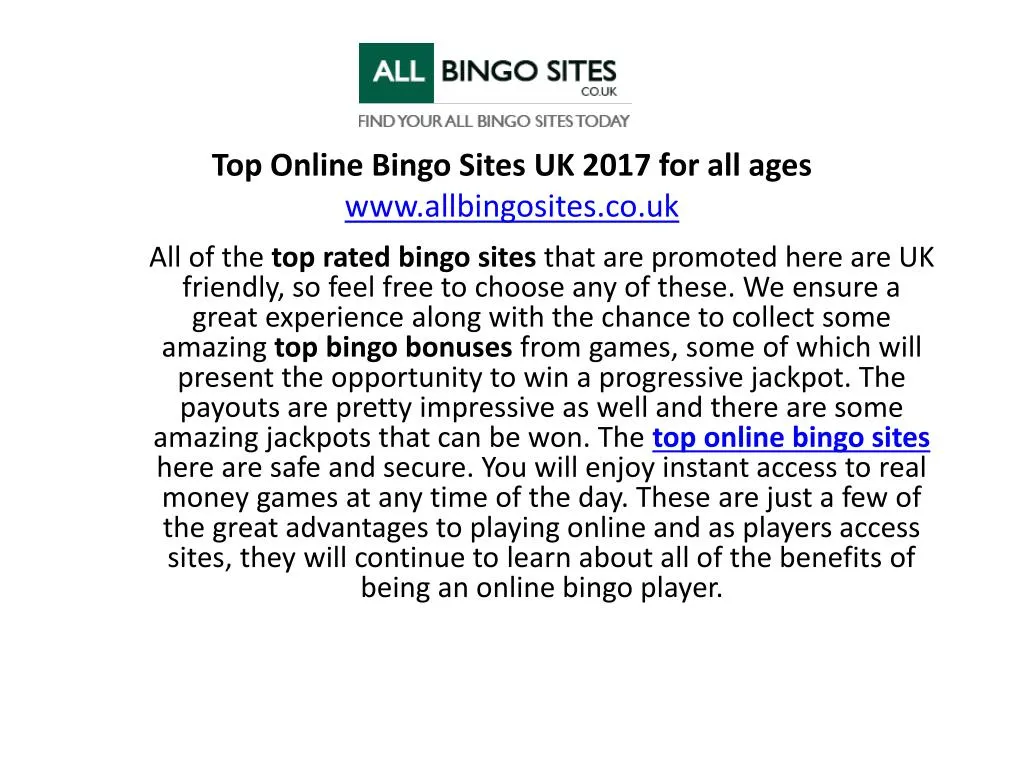 top online bingo sites uk 2017 for all ages www allbingosites co uk