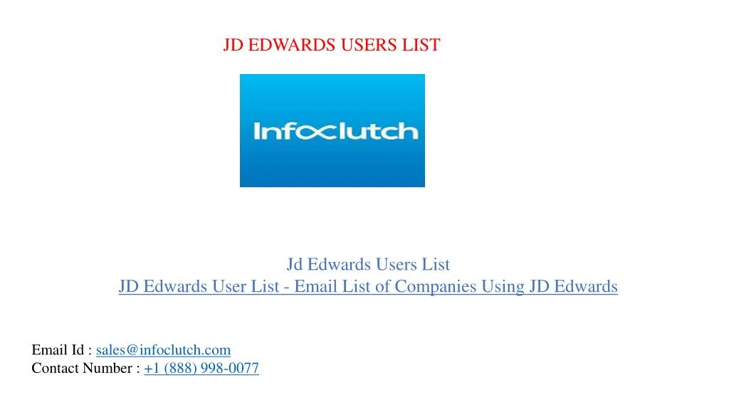 jd edwards users list