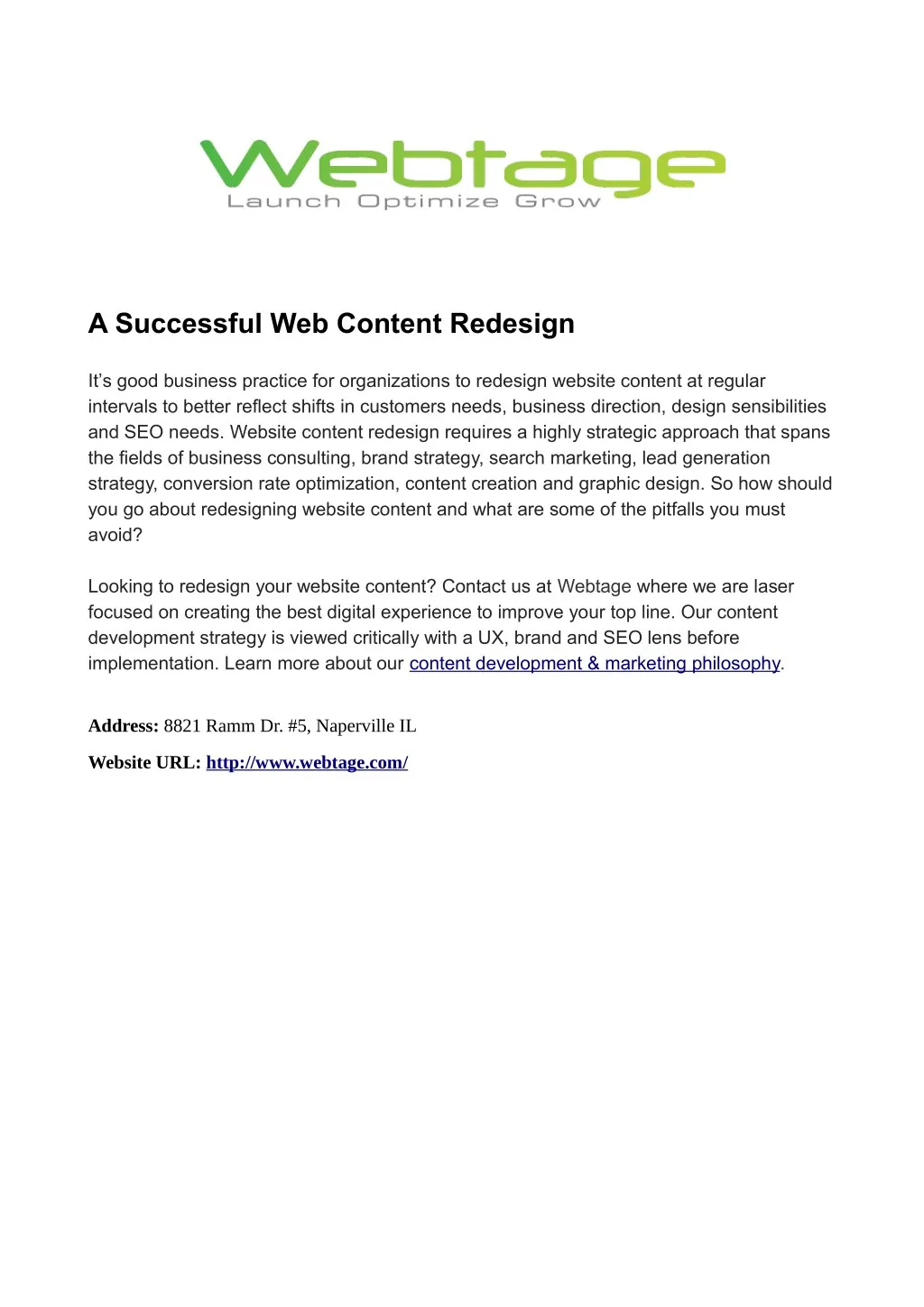 a successful web content redesign