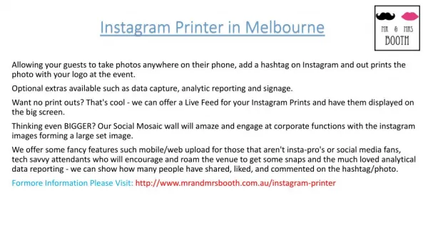Instagram Printer in Melbourne
