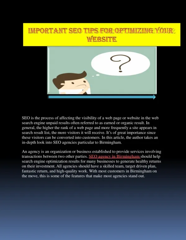 Important SEO Tips For Optimizing Your Website