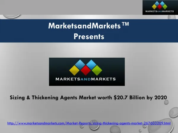 Sizing & Thickening Agents Market