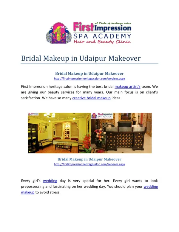 Bridal Makeup in Udaipur Makeover