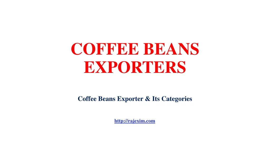 coffee beans exporters