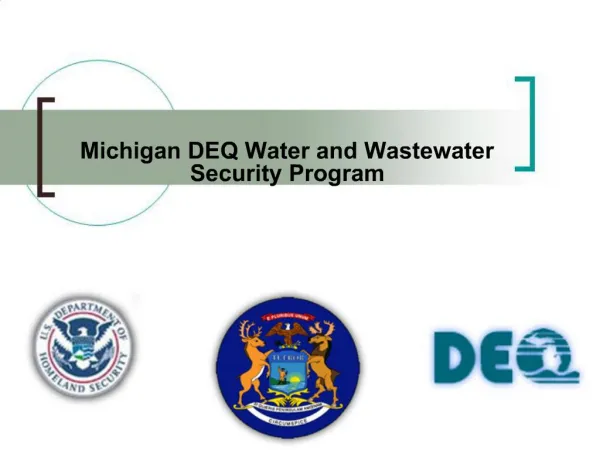 Michigan DEQ Water and Wastewater Security Program