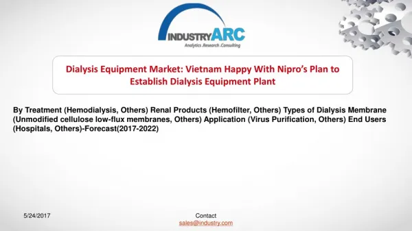 Dialysis Equipment Market Expects North America to Retain Its Dominant Position Till 2022