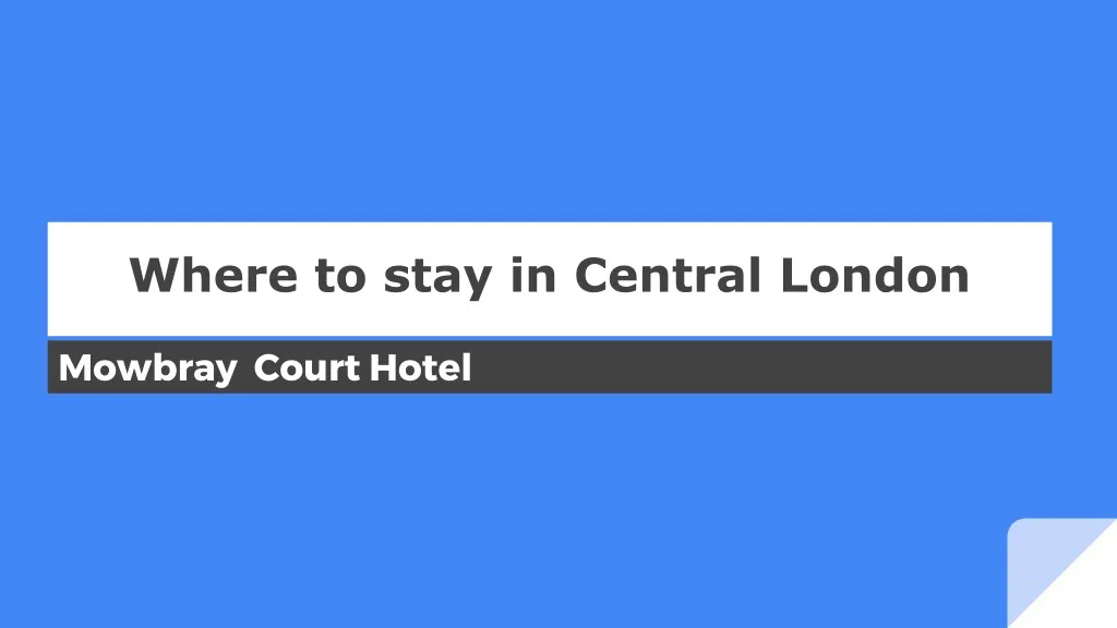 where to stay in central london