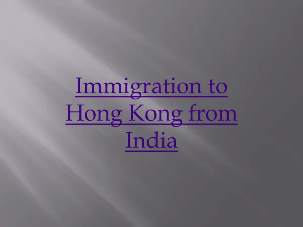 Immigration to Hong Kong from India