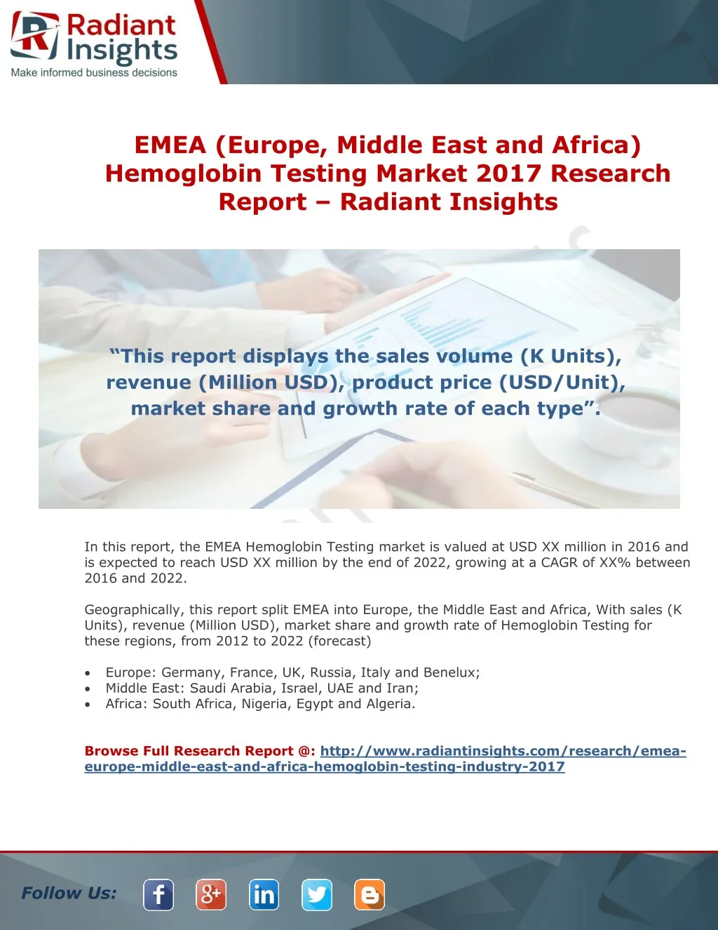 emea europe middle east and africa hemoglobin