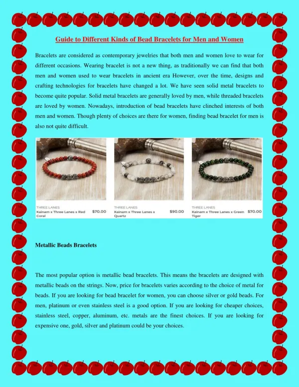 Guide to Different Kinds of Bead Bracelets for Men and Women