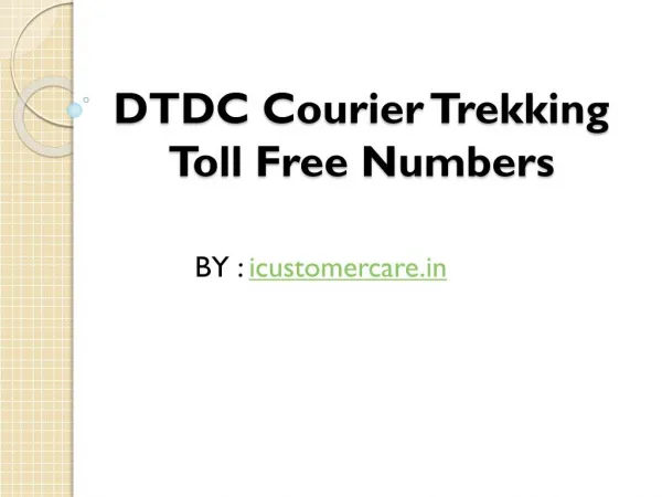 List of all DTDC customer care number