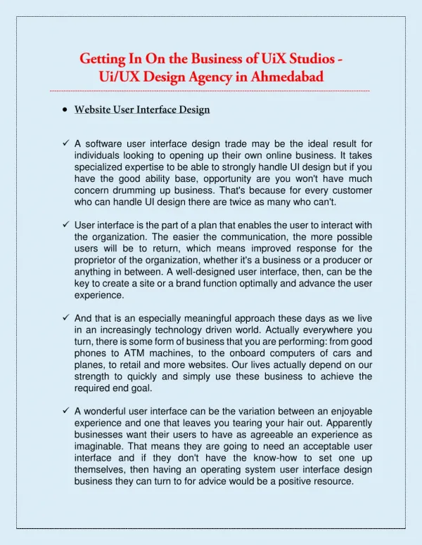 UiX Studios - Ui//UX Design Services in Ahmedabad