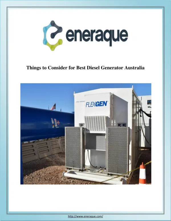Things to Consider for Best Diesel Generator Australia