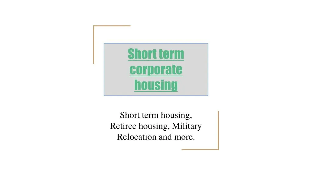 short term corporate housing