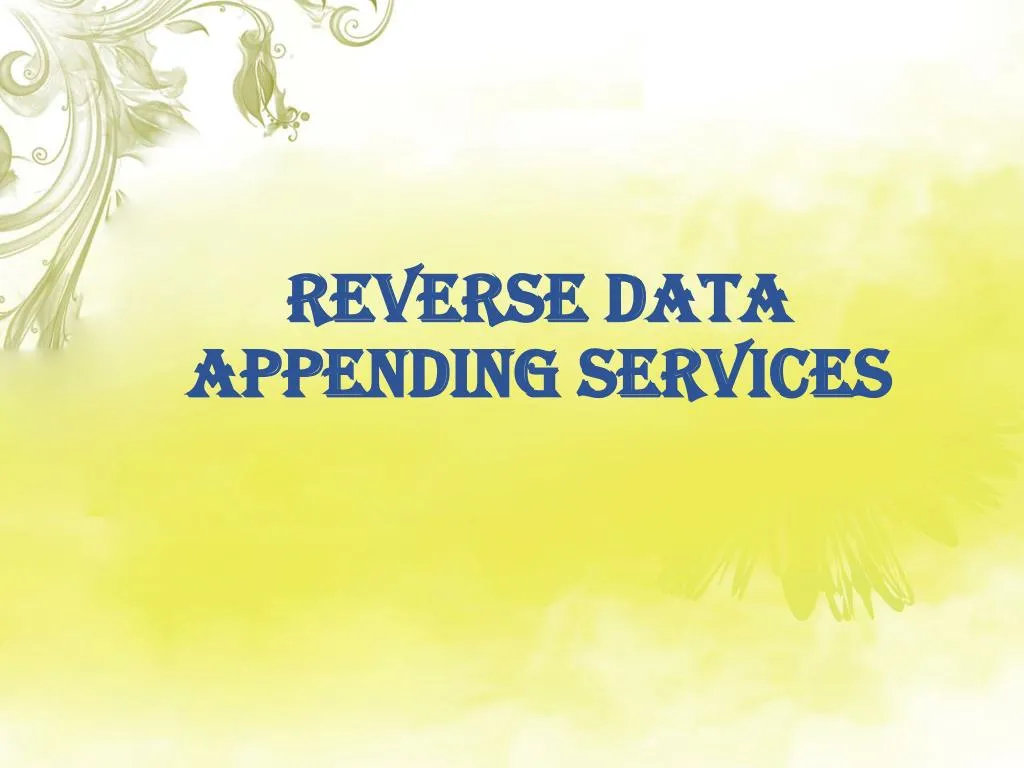 reverse data appending services