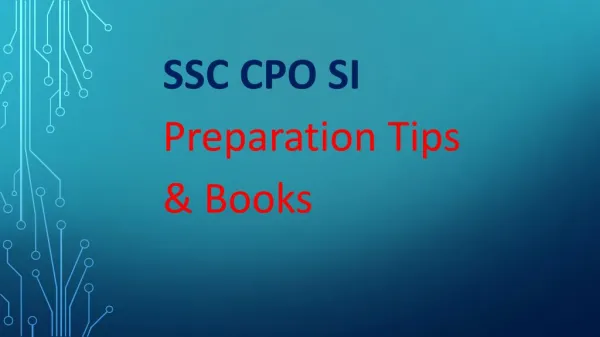 SSC CPO SI Preparation Tips & Books