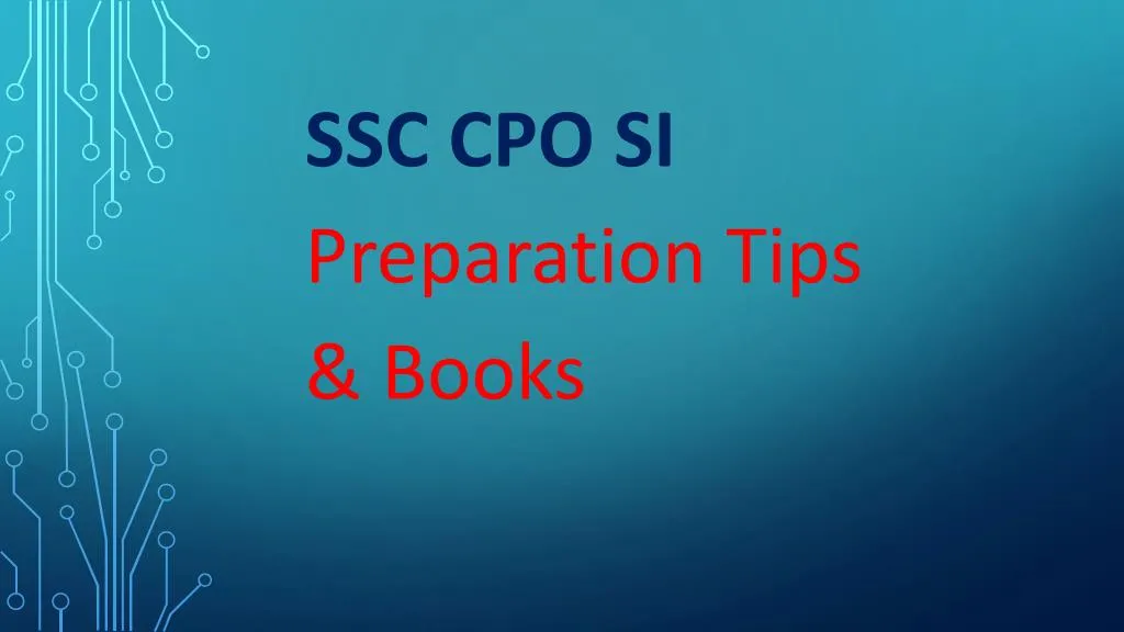 ssc cpo si preparation tips books