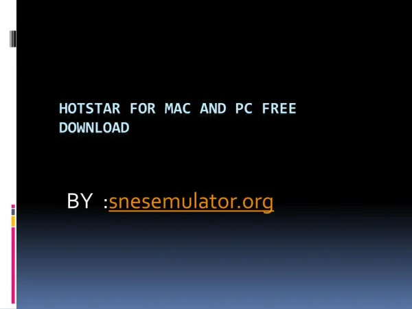 Download and install Hotstar on Mac