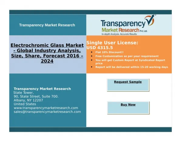 Electrochromic Glass Market Gaining Reliable Impetus By Coming Years !!