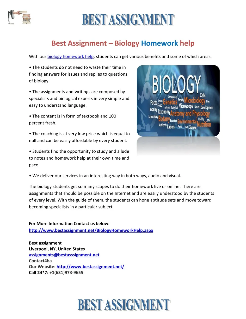 best assignment biology homework help