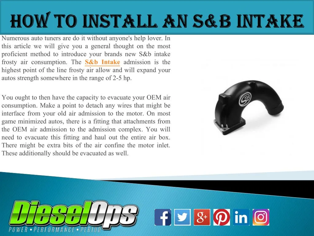 how to install an s b intake