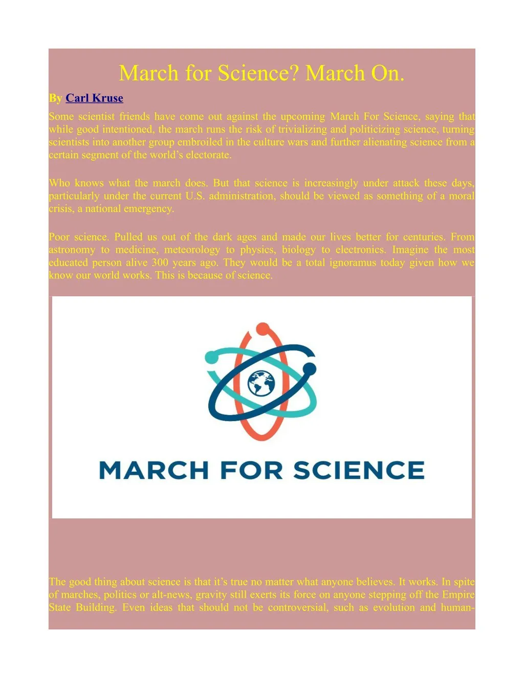 march for science march on by carl kruse some