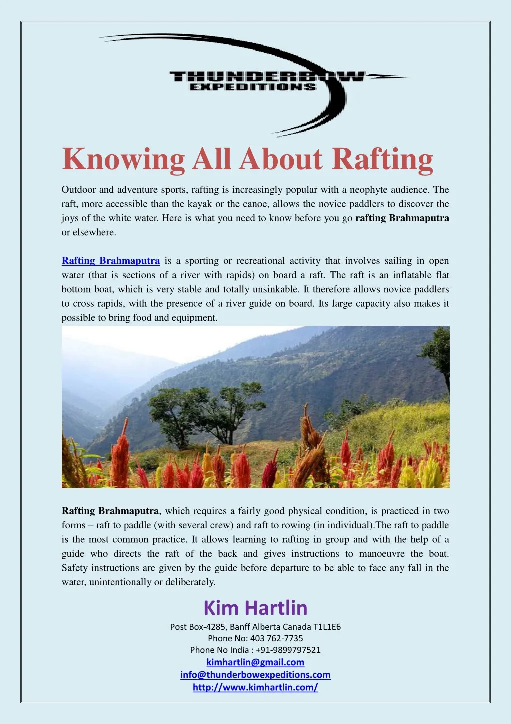knowing all about rafting