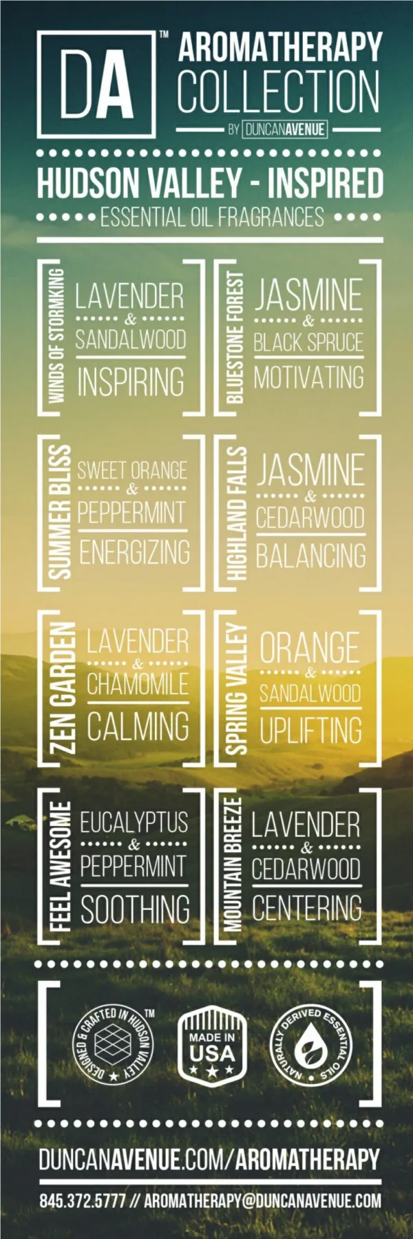 DA Aromatherapy Collection Infographic about Organic Essential Oils