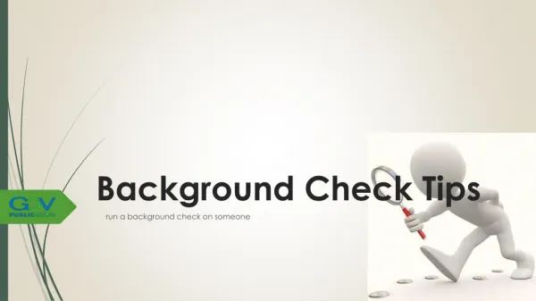 Background Check Tips