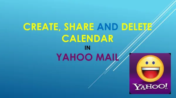 Step to Create share and delete calendars in Yahoo Mail