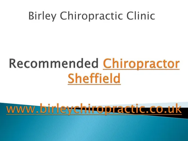 Chiropractor Sheffield