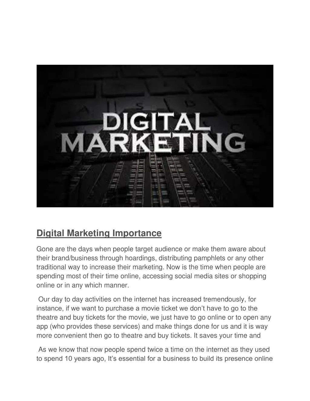 digital marketing importance