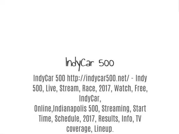 IndyCar 500 Live