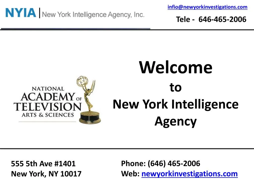 welcome to new york intelligence agency