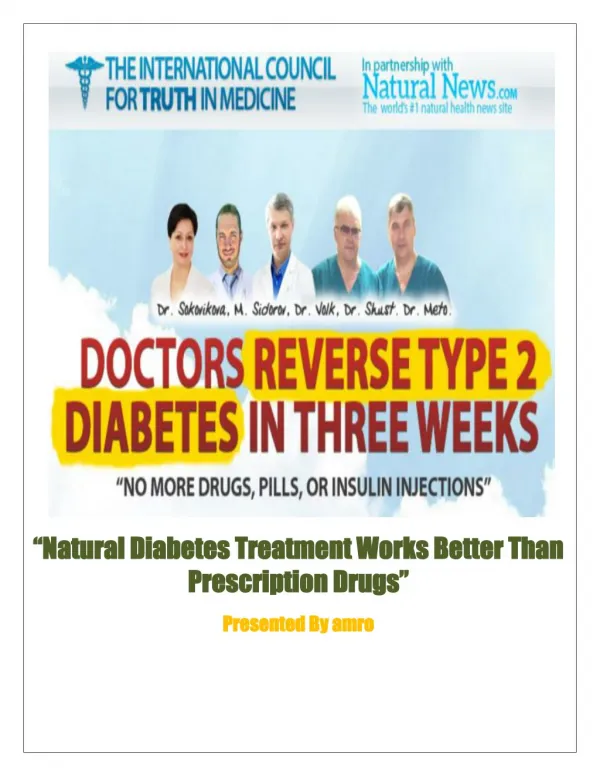Natural Diabetes Treatment Works Better Than Prescription Drugs