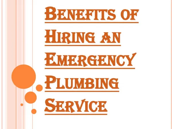 A lot of benefits of Using the 24 hour Emergency Plumbing Service