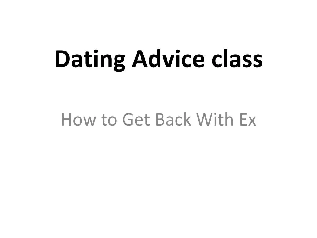 dating advice class