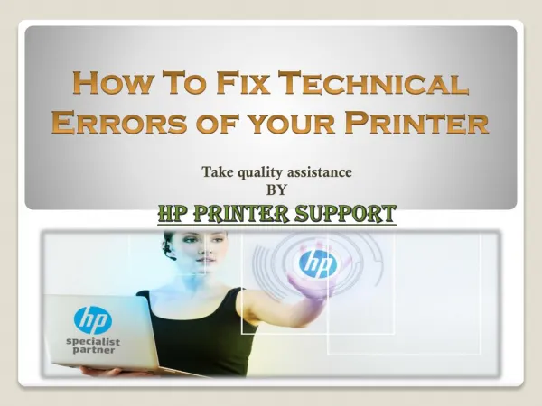 Fix technical errors of your printer
