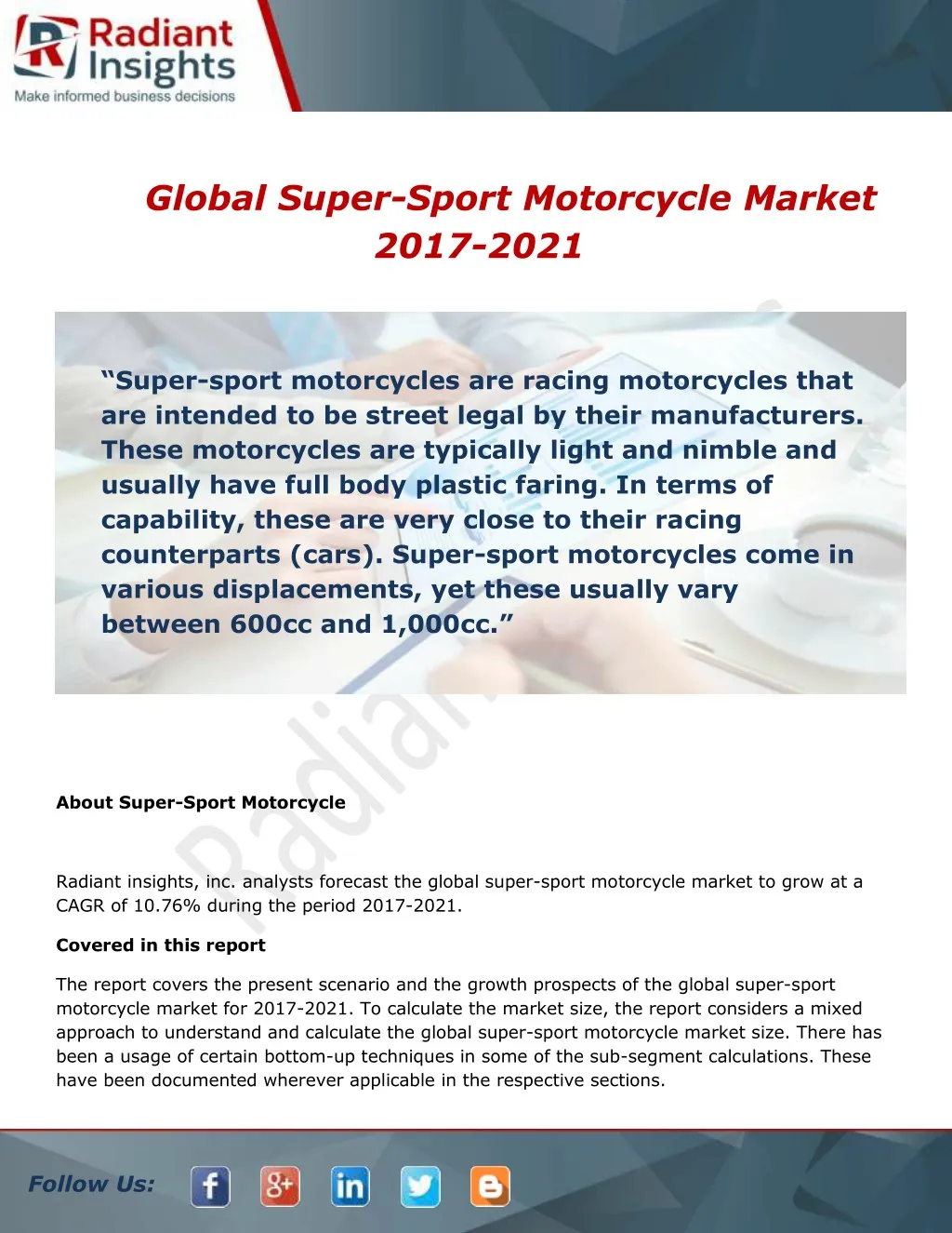 global super sport motorcycle market 2017 2021