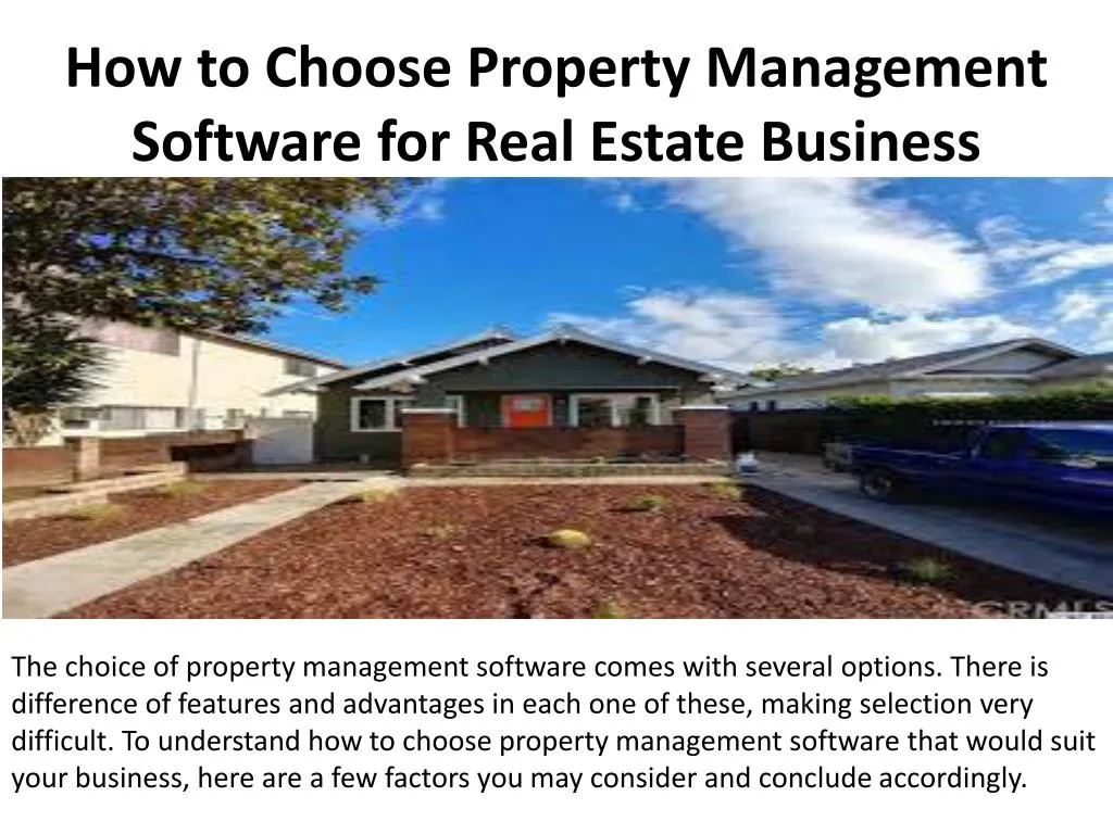 how to choose property management software for real estate business